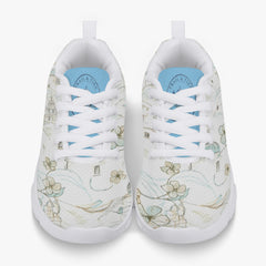 Girls’ Santorini Travel Sneakers with colorful design and breathable mesh upper for comfort.