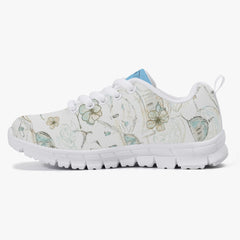 Girls’ Santorini Travel Sneakers featuring a lightweight design with floral patterns.