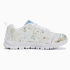 Girls’ Santorini Travel Sneakers with colorful design and lightweight sole for comfort.